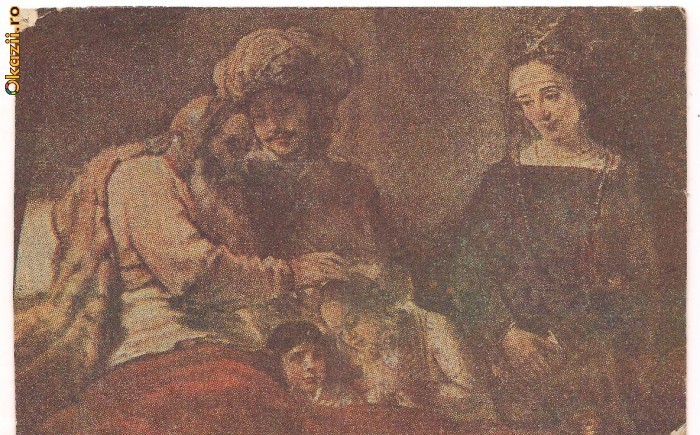 carte posta-REMBRANDT-Biecuvintarea lui Iacob 1927