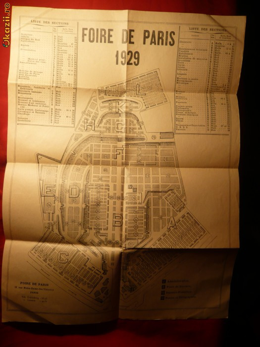 Harta Expozitiei Paris 1929 , Pe spate - Diverse Reclame