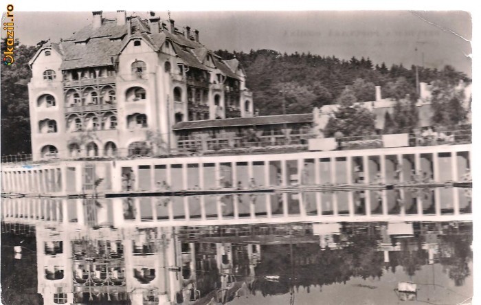 carte postala- OCNA SIBIULUI - Pavilionul central al bailor