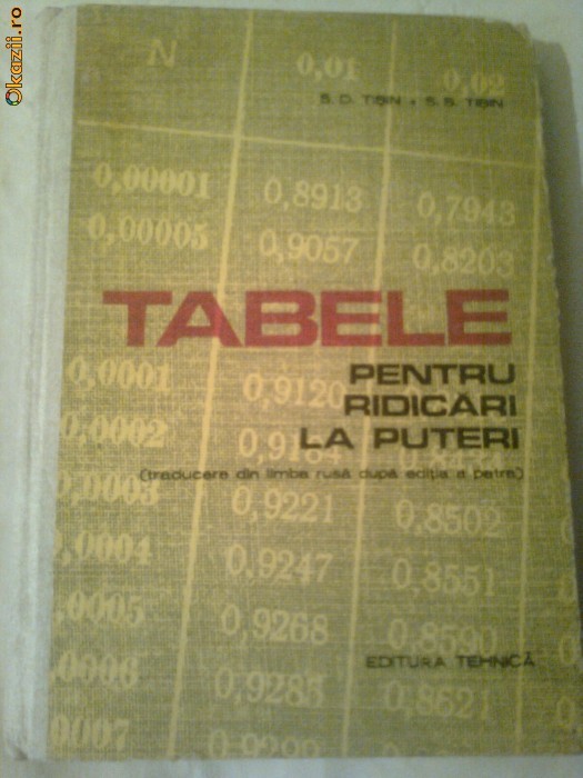TABELE PENTRU RIDICARI LA PUTERI ~ S.D.TISIN