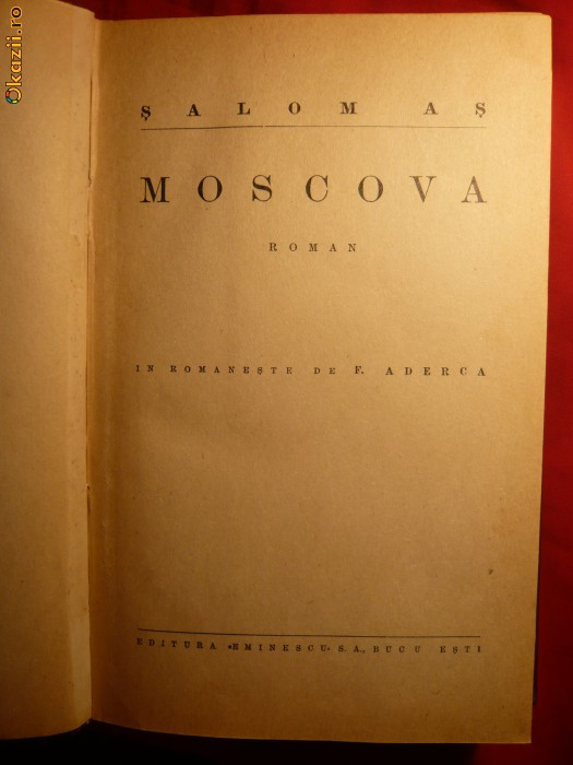 Salom As - Moscova - 1935 ,trad. F.Aderca