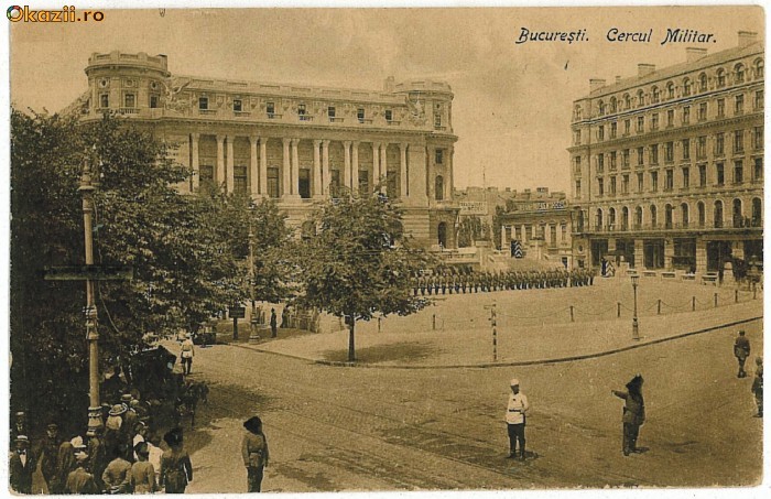 548 - BUCURESTI, Parada militara in fata Cercului militar old postcard - unused