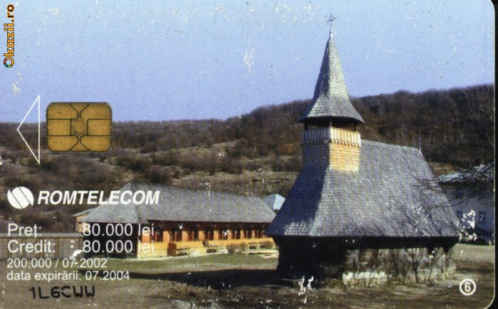 Cartela telefonica Manastiri 6 (Rom 155),2002