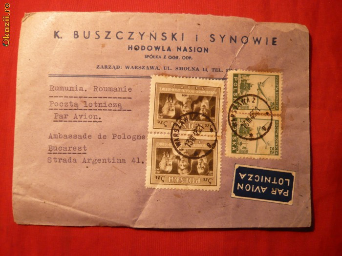 Plic Circ.Polonia -Posta Aeriana 1948
