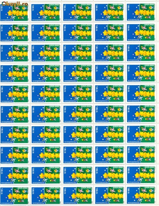 RO-0114=Romania 2000,lp 1512 Europa 2000 coala de 50 timbre MNH