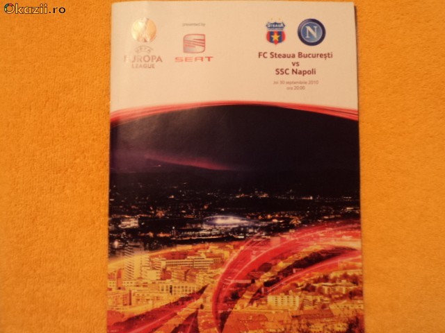Program fotbal STEAUA - NAPOLI 30.09.2010 Program fotbal STEAUA - NAPOLI 30.09.2010