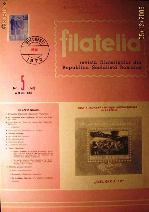 FILATELIA - Revista - periodic lunar - pe alese - se dau cu 5 lei/nr.