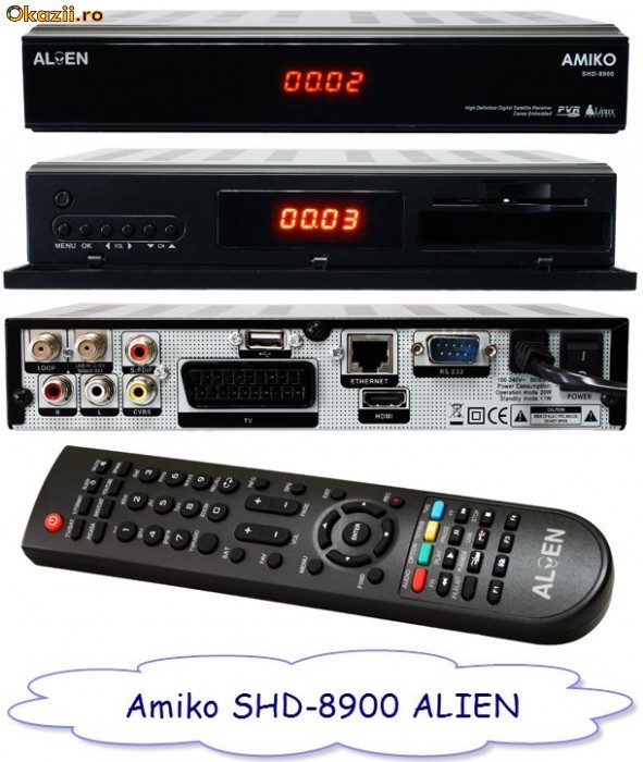 Receptor satelit HD linux, mediaplayer, browser Opera, Amiko Alien 8900 foto mare Receptor satelit HD linux, mediaplayer, browser Opera, Amiko Alien 8900 foto mare