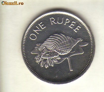 bnk mnd Seychelles 1 rupie 1992 , fauna marina , unc