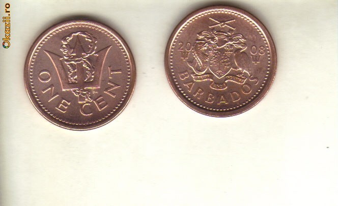 bnk mnd barbados 1 cent 2008 unc bnk mnd barbados 1 cent 2008 unc