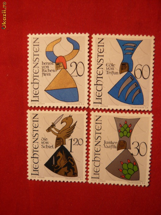 Serie- Blazoane Nobiliare 1966 Liechtenstein 4 val.