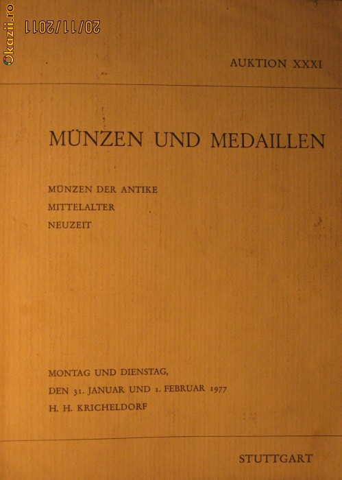 Munzen und Medaillen - Auktion XXXI, Stuttgart, 1 Februar, 1977.
