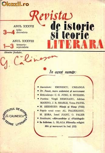 Revista de istorie si teorie literara Revista de istorie si teorie literara