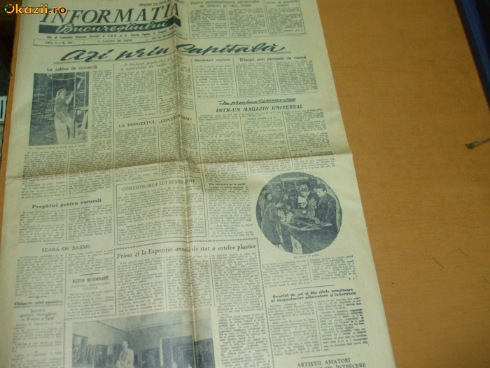 Ziar Informatia Bucurestiului 23 12 1954 Expozitia de stat a artelor plastice Reducere 10 %