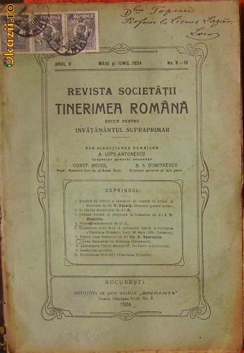 Revista Societatii Tinerimea Romana - revista lunara Revista Societatii Tinerimea Romana - revista lunara