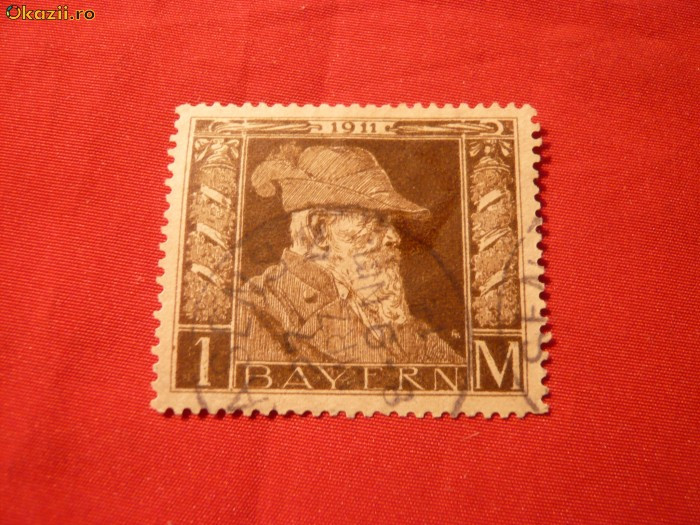 Val.1 Marca din seria 90 Ani Luitpold Regele Bavariei 1911 ,stamp.