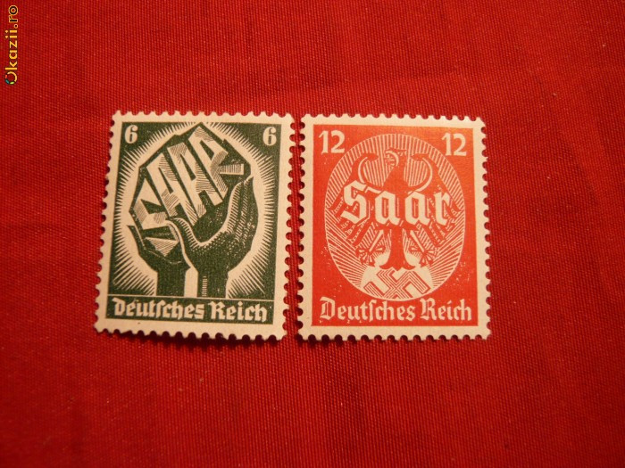 Serie Plebiscit in Saar 1934 Germania naz. ,2 val. sarniera
