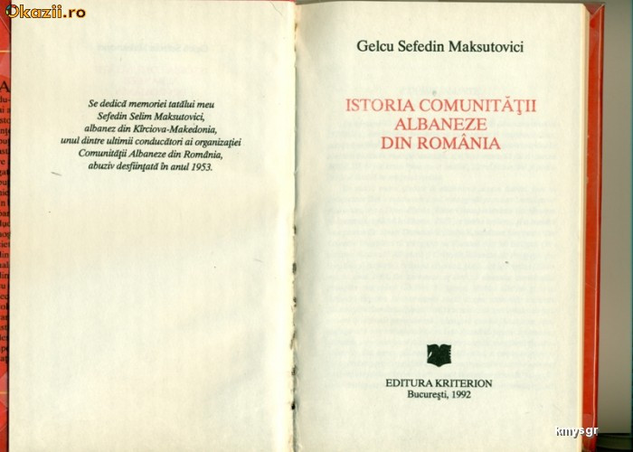 Istoria Comunitatii Albaneze din Romania- Gelcu Sefedin Maksutovici