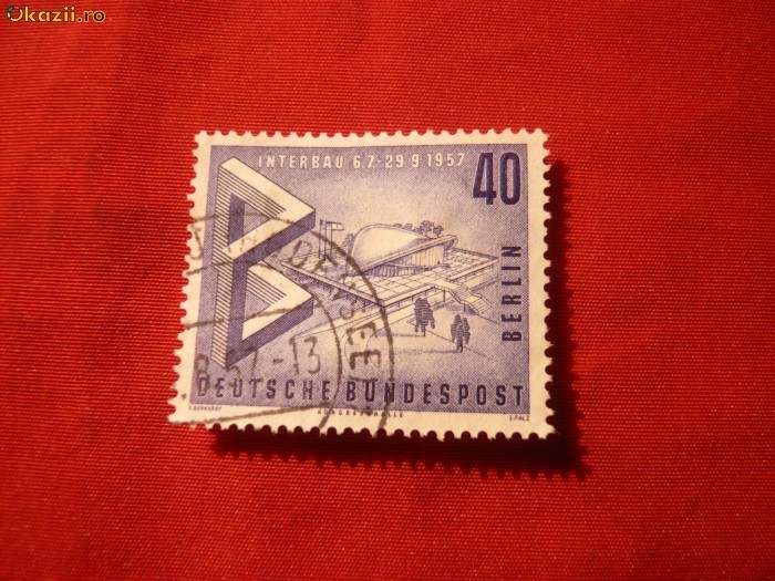 Timbru Targul Interban Berlin -val.40 Pf. 1957 RFG ,1val.stamp. Timbru Targul Interban Berlin -val.40 Pf. 1957 RFG ,1val.stamp.