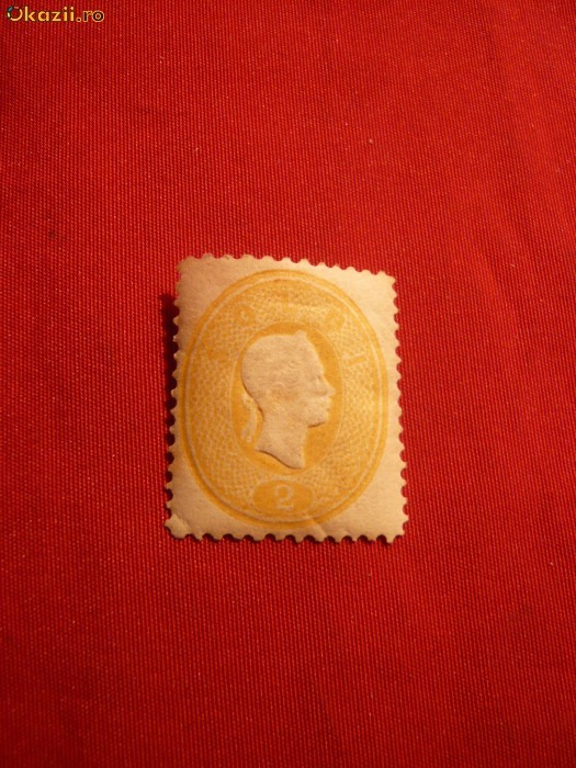 Timbru 2 Kr.1860 Austria nestamp. cu sarniera