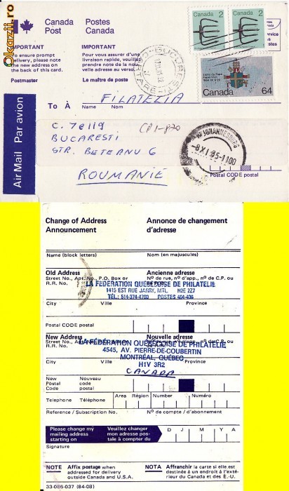 Intreg postal Canada