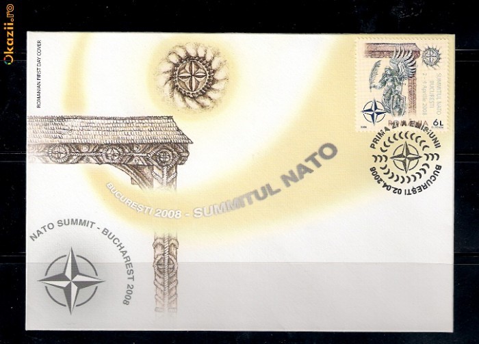 FDC ROMANIA 2008 SUMMITUL NATO - LP 1798