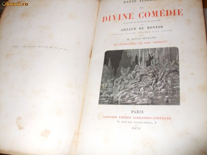 LA DIVINA COMEDIE - DANTE ALIGHIERI - Illustrasion de YAN DARGEANT- PARIS, 1879