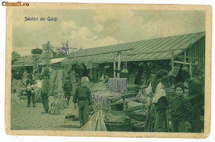 2296 - GALATI, Market, Romania - old postcard - used