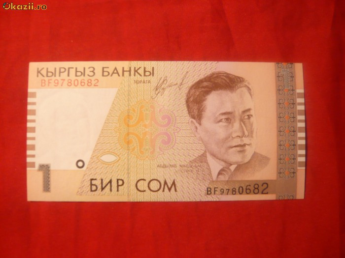 Bancnota 1 Som Kirgizstan , cal.NC