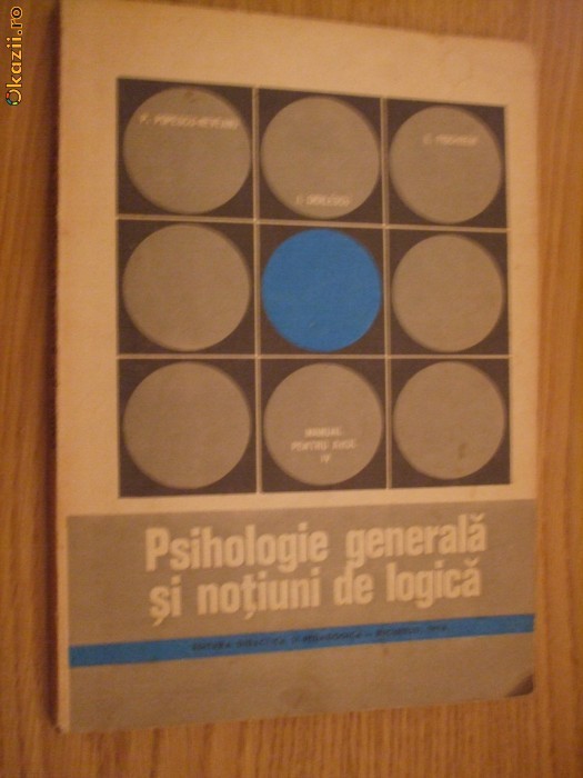 PSIHOLOGIE GENERALA SI NOTIUNI DE LOGICA - P. Popescu-Neveanu - 1973