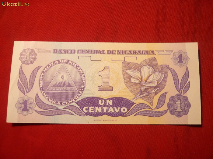 *Bancnota 1 Centavo NICARAGUA , NC