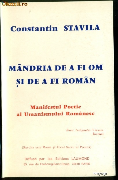 Mandria De A Fi Om Si De A Fi Roman Constantin Stavila Okazii Ro