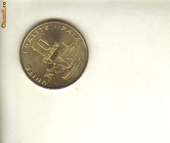bnk mnd Djibouti 10 franci 2004 , necirculata