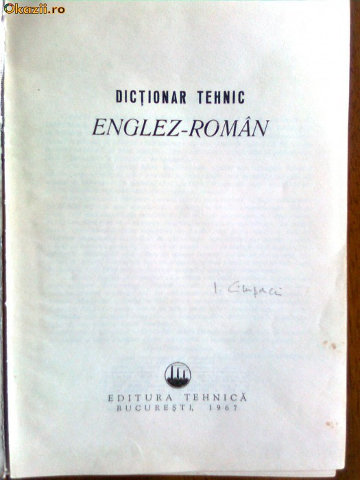 Dictionar tehnic Englez-Roman-Coord Leon Levitchi