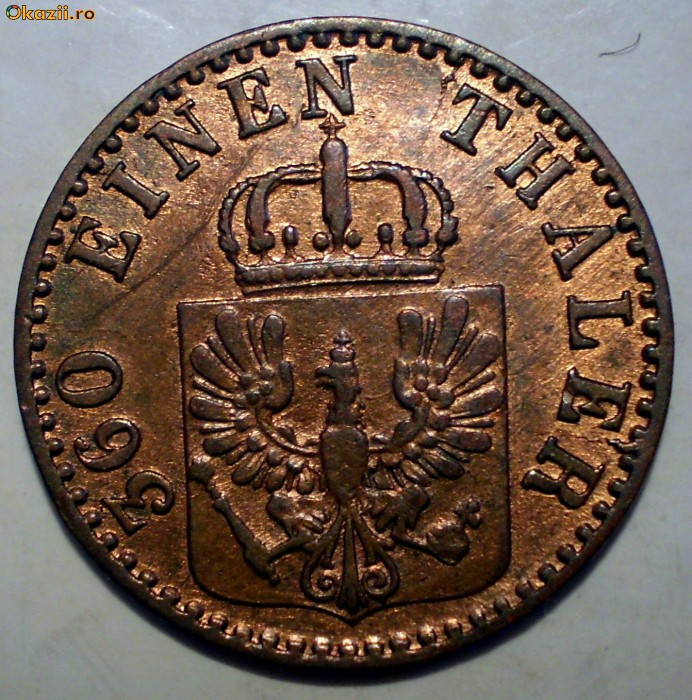 C.113 GERMANIA PRUSIA 1 PFENNING 1865 A XF/AUNC
