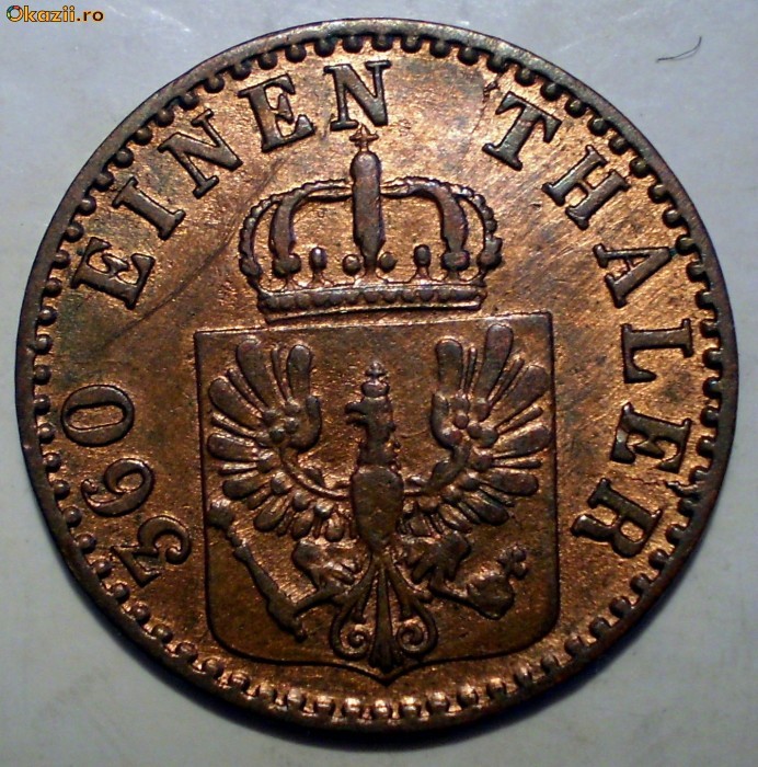 C.113 GERMANIA PRUSIA 1 PFENNING 1865 A XF/AUNC
