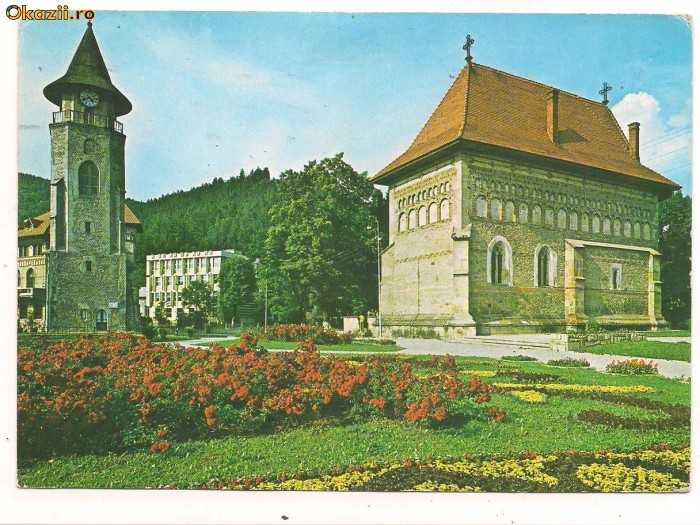 carte postala-PIATRA-NEAMT-Biserica si turnul lui Stefan