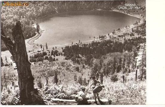 CP 210-59 Tusnad -Lacul ,,Sf.Ana" -RPR -circulata 1960 -starea care se vede CP 210-59 Tusnad -Lacul ,,Sf.Ana" -RPR -circulata 1960 -starea care se vede