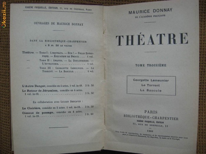 Maurice Donnay - Theatre, vol.3 (in limba franceza)