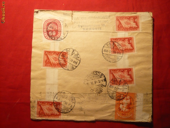 Plic circ.cu 7 timbre Ungaria 1948 Plic circ.cu 7 timbre Ungaria 1948
