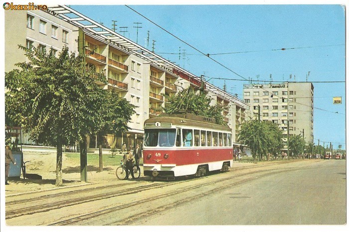 CPI (B477) ORADEA, PIATA BUCURESTI, TRAMVAI, BICICLETA, EDITURA MERIDIANE, NECIRCULATA