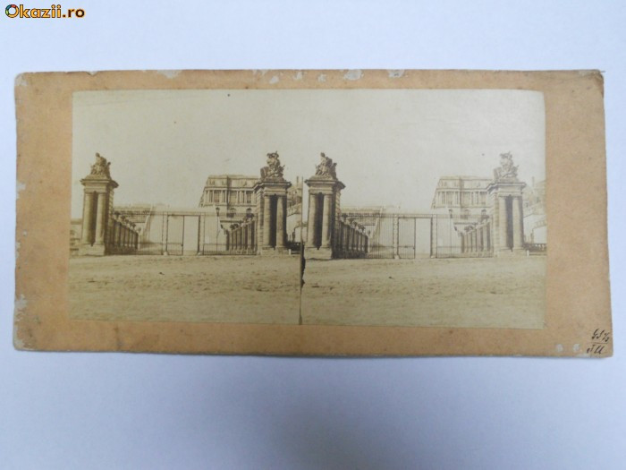 FOTOGRAFIE PE CARTON STEREOSCOPICA, VERSAILLES, FRANTA, ca. 1870