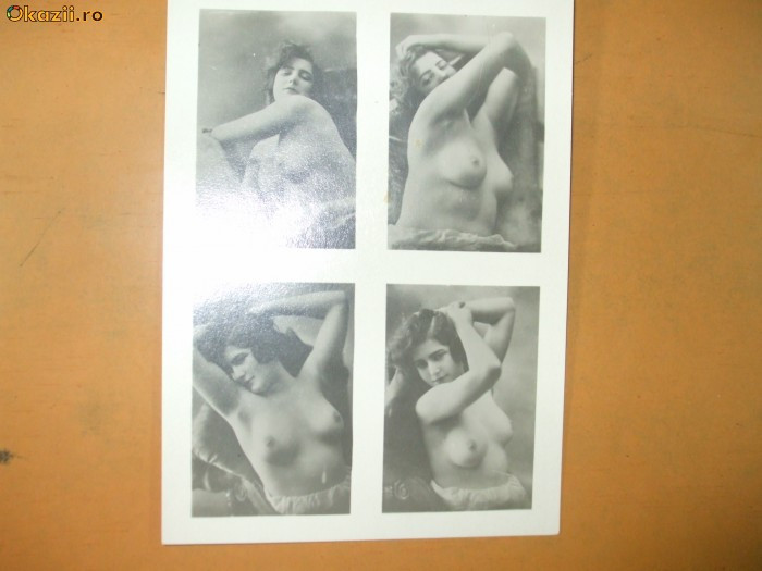 Fotografie veche arta erotica colaj 4 imagini femei nud 16 x 12 cm