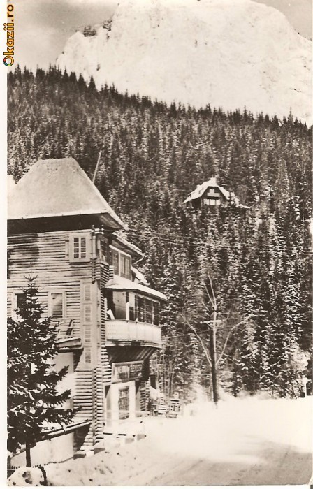 CPI (B539) LACUL ROSU, VEDERE DIN STATIUNE, EDITURA MERIDIANE, CIRCULATA 1966, STAMPILE SI TIMBRU