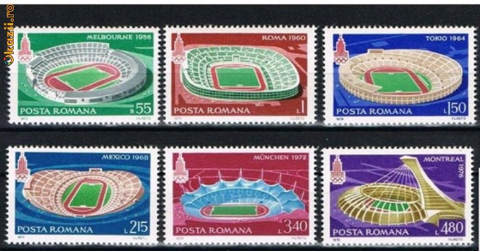 Romania 1979 - STADIOANE PREOLIMPIADA DE VARA MOSCOVA, serie nestampilata, F105