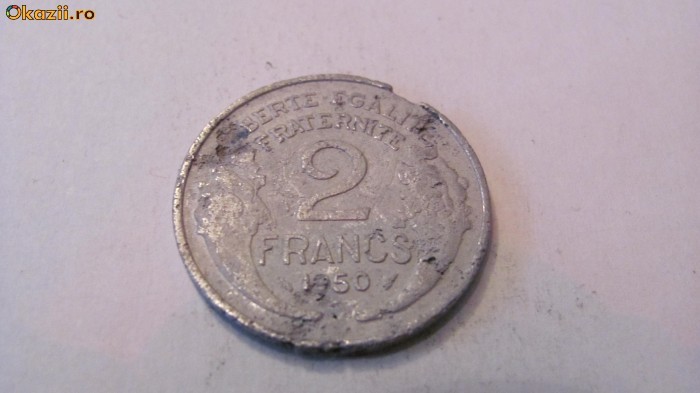 CY - 2 francs (franci) 1950 Franta / aluminiu