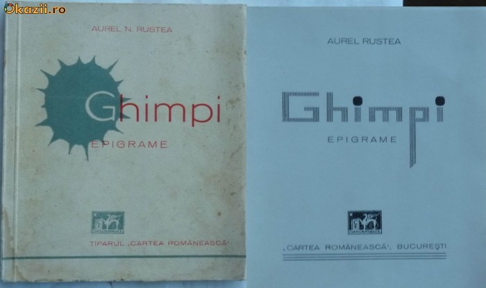 Aurel Rustea , Ghimpi , Epigrame , 1941 , prima editie