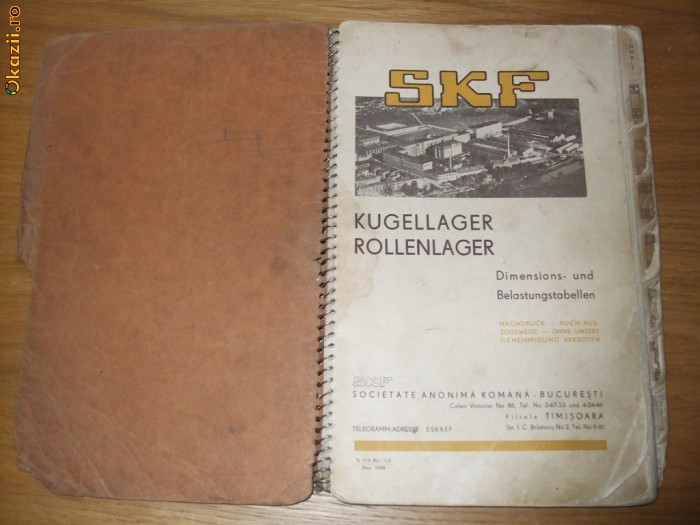 SKF - KUGELLAGER ROLLENLAGER * Catalog de prezentare a societatii [ 1936 ]