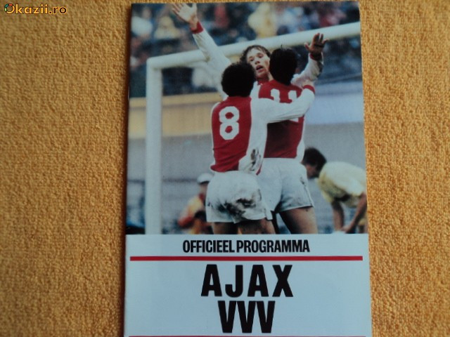 Program fotbal AJAX Amsterdam - VVV sezonul `85- `86