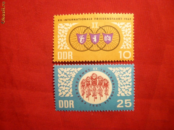 Serie- Ciclism -1967 DDR, 2 val. Serie- Ciclism -1967 DDR, 2 val.